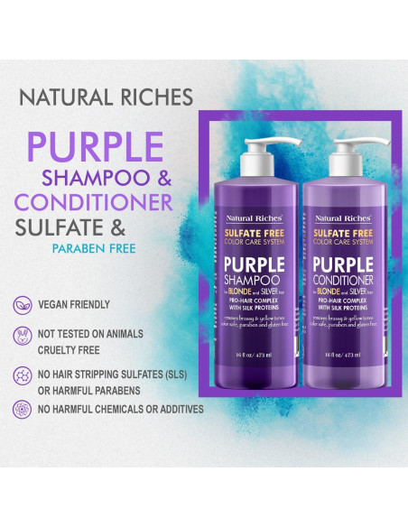 Juego de Champú y Acondicionador Morado Natural Riches 2x473ml