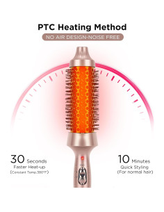 Cepillo Rizado Térmico Aima Beauty 40mm Cerámica Dorado 2