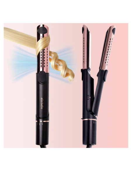 Plancha y Rizador de Pelo ELLA BELLA 2 en 1 Titanio 28cm