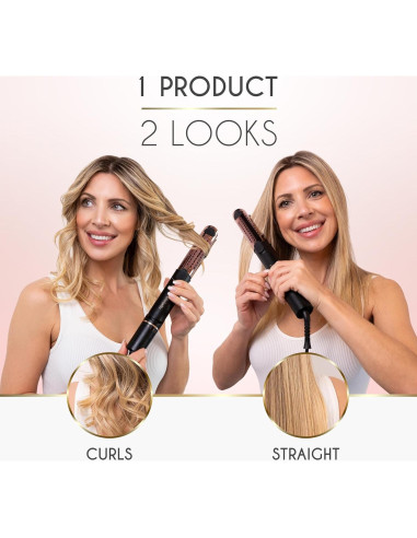 Plancha y Rizador de Pelo ELLA BELLA 2 en 1 Titanio 28cm