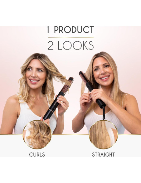 Plancha y Rizador de Pelo ELLA BELLA 2 en 1 Titanio 28cm