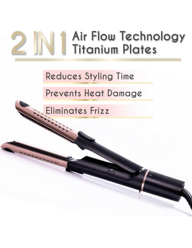Plancha y Rizador de Pelo ELLA BELLA 2 en 1 Titanio 28cm