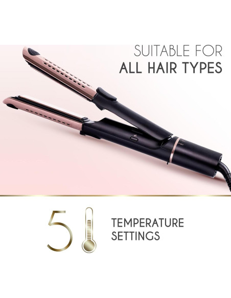 Plancha y Rizador de Pelo ELLA BELLA 2 en 1 Titanio 28cm