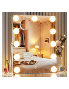 Espejo de Tocador MINISO con Luces y Altavoz Bluetooth 28x36 cm