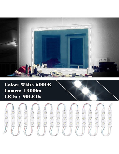 Luces de Espejo Vanity LED Kintion 4m con Control Remoto