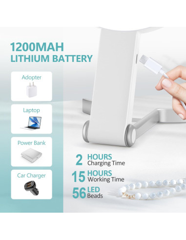 Espejo de Aumento MIYADIVA 20X con Luz y Mango 6"