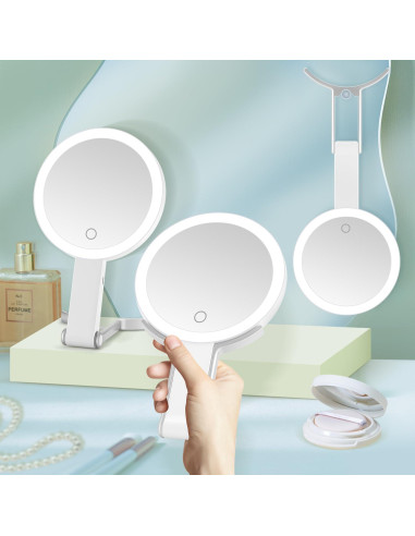 Espejo de Aumento MIYADIVA 20X con Luz y Mango 6"