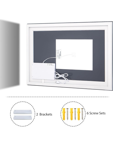 Espejo de Baño LED VooBang 97x66 cm con 3 Modos de Luz