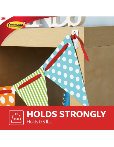 Ganchos Adhesivos Mini Command Blancos - 18 Ganchos y 24 Tiras