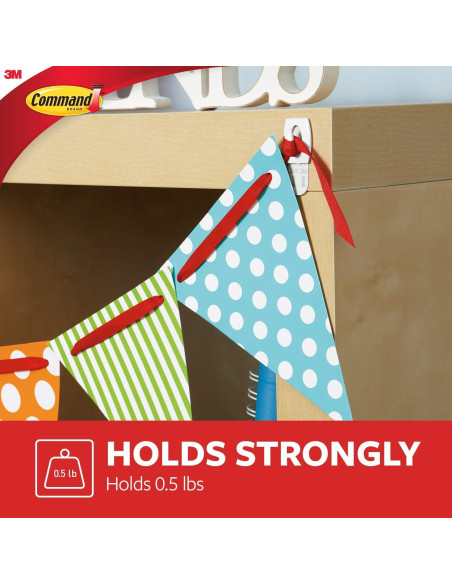 Ganchos Adhesivos Mini Command Blancos - 18 Ganchos y 24 Tiras