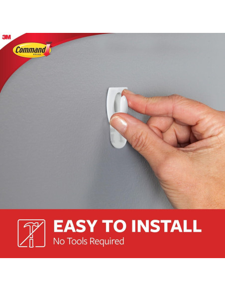 Ganchos Adhesivos Mini Command Blancos - 18 Ganchos y 24 Tiras