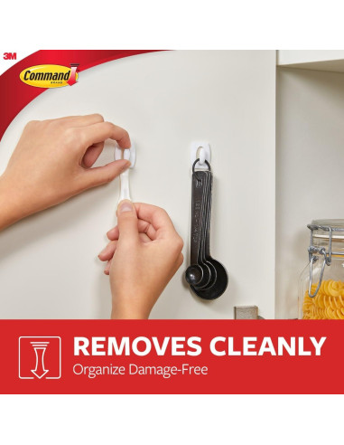 Ganchos Adhesivos Mini Command Blancos - 18 Ganchos y 24 Tiras