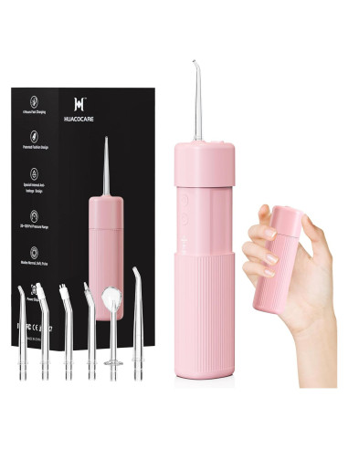 Irrigador Oral Portátil HUACO CARE H400 Rosa 3 Modos IPX7