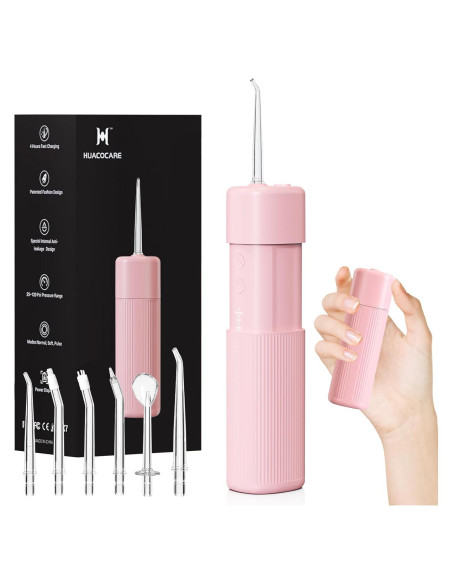 Irrigador Oral Portátil HUACO CARE H400 Rosa 3 Modos IPX7