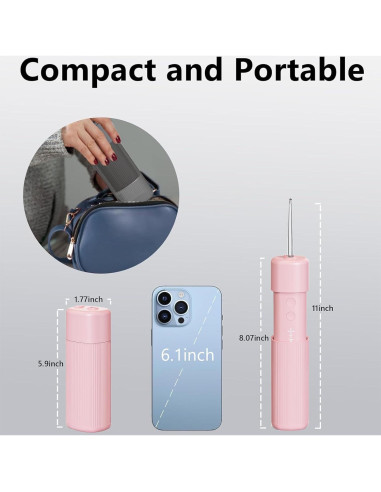 Irrigador Oral Portátil HUACO CARE H400 Rosa 3 Modos IPX7