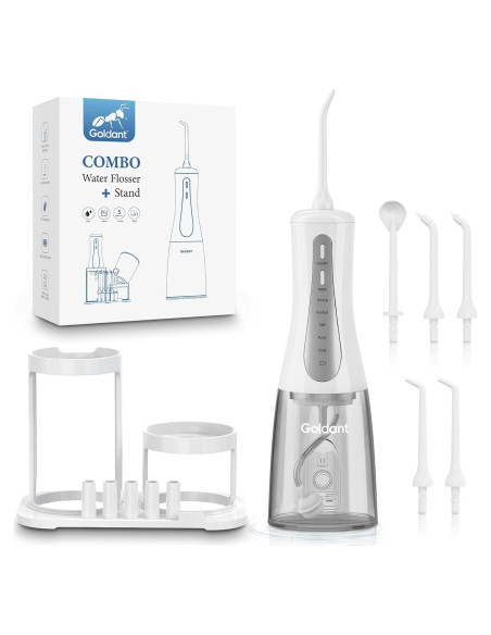 Irrigador Dental Inalámbrico Goldant AOW03 350ML 5 Modos Blanco