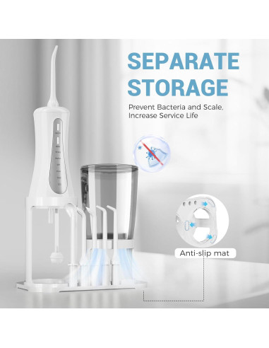 Irrigador Dental Inalámbrico Goldant AOW03 350ML 5 Modos Blanco