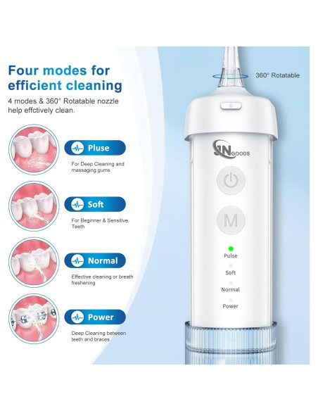 Irrigador Dental Portátil JNGOODS M141, 4 Modos, IPX7