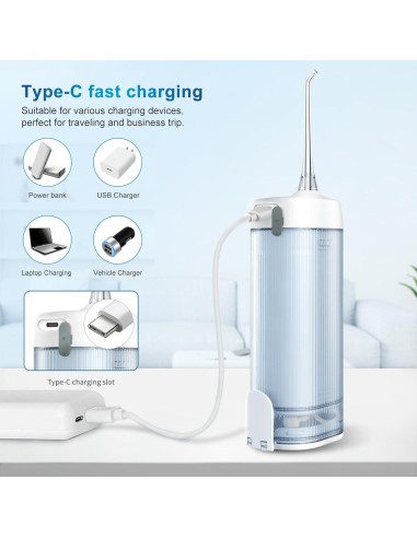 Irrigador Dental Portátil JNGOODS M141, 4 Modos, IPX7