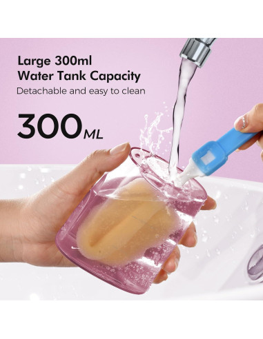 Irrigador Oral Inalámbrico Demita Rosa 300ML 3 Modos 5 Puntas