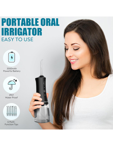 Irrigador Oral Inalámbrico ZOFGENOW 300ml 4 Modos Negro