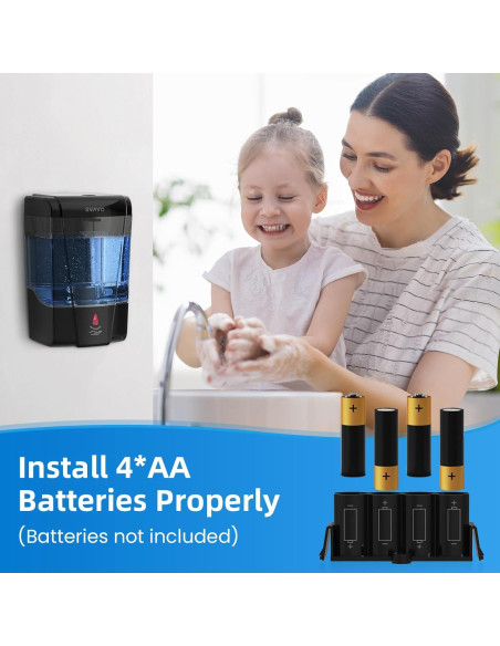 Dispensador Automático de Jabón SVAVO 600ml Negro Sin Contacto