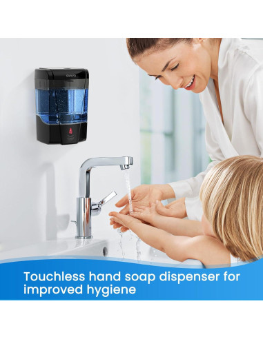 Dispensador Automático de Jabón SVAVO 600ml Negro Sin Contacto