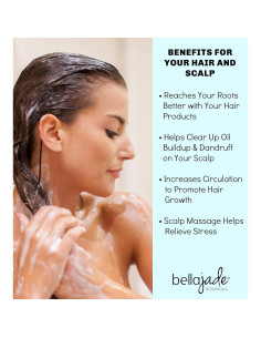 Cepillo de Masaje para Cuero Cabelludo Bella Jade Verde 2