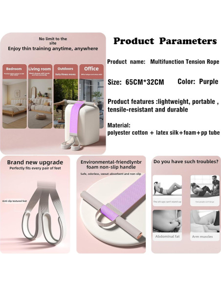 Banda de Resistencia de Yoga Zooplan ZZLQ01 120LB Portátil