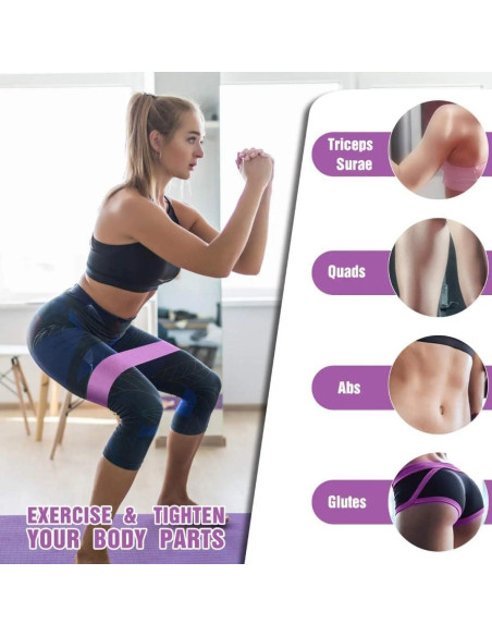 Set de Bandas de Resistencia Genérico - 3 Niveles para Ejercicio