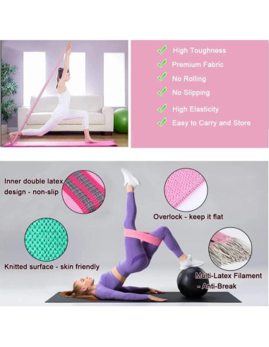 Set de Bandas de Resistencia Genérico - 3 Niveles para Ejercicio