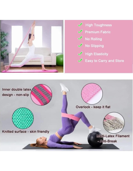 Set de Bandas de Resistencia Genérico - 3 Niveles para Ejercicio