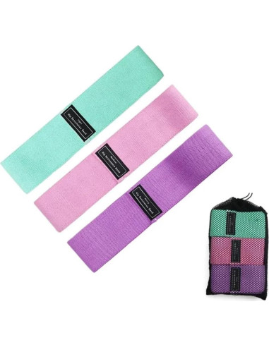 Set de Bandas de Resistencia Genérico - 3 Niveles para Ejercicio