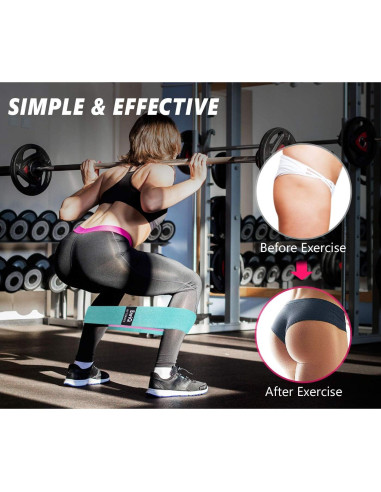 Bandas de Resistencia EnriQ para Glúteos y Piernas - 3 Unidades