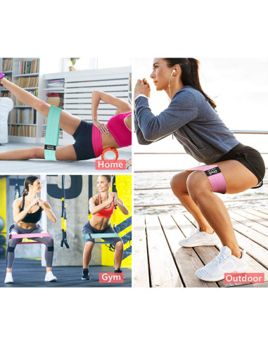 Bandas de Resistencia EnriQ para Glúteos y Piernas - 3 Unidades