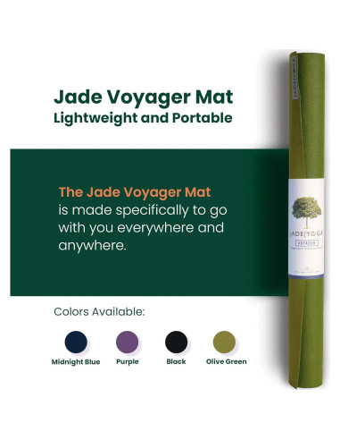 Esterilla de Yoga JadeYoga Voyager Antideslizante Verde Oliva