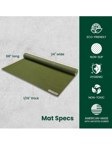 Esterilla de Yoga JadeYoga Voyager Antideslizante Verde Oliva