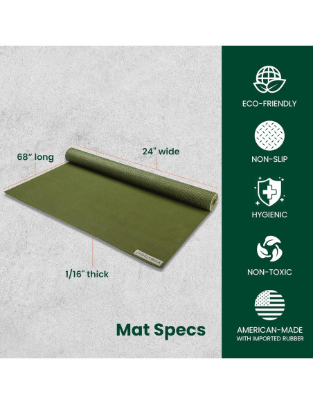 Esterilla de Yoga JadeYoga Voyager Antideslizante Verde Oliva