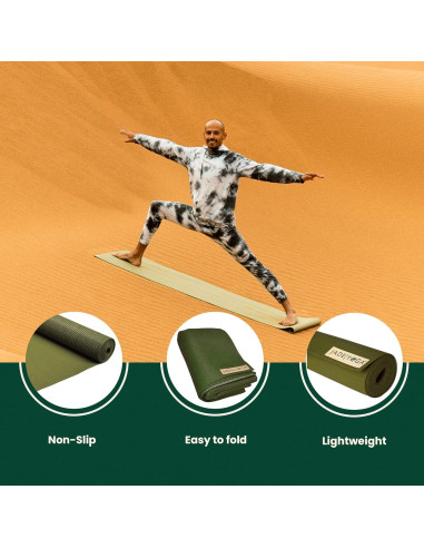 Esterilla de Yoga JadeYoga Voyager Antideslizante Verde Oliva