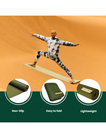 Esterilla de Yoga JadeYoga Voyager Antideslizante Verde Oliva
