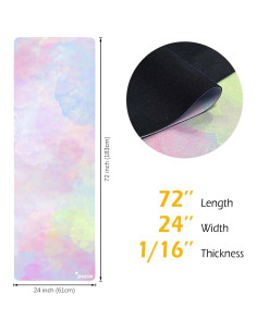 Alfombrilla de Yoga Antideslizante PIASO Rosa 1.5mm con Bolsa 2