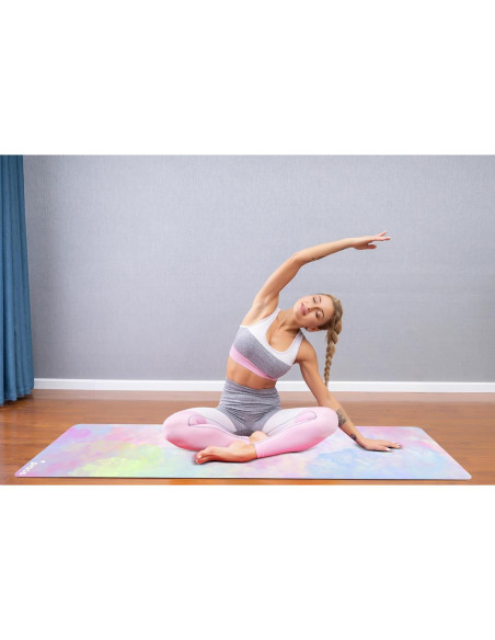 Alfombrilla de Yoga Antideslizante PIASO Rosa 1.5mm con Bolsa