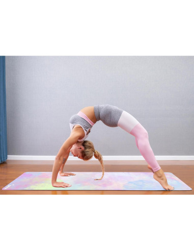 Alfombrilla de Yoga Antideslizante PIASO Rosa 1.5mm con Bolsa
