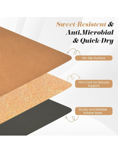 Alfombrilla de Yoga de Corcho Peaksee Antideslizante 182x61cm