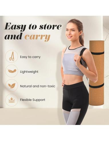 Alfombrilla de Yoga de Corcho Peaksee Antideslizante 182x61cm