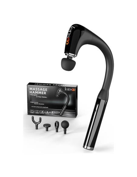 Pistola de Masaje Jonsoo 10MM con Mango Extensible y 4 Cabezas