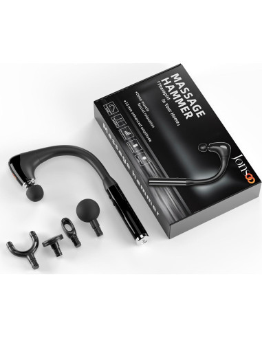 Pistola de Masaje Jonsoo 10MM con Mango Extensible y 4 Cabezas