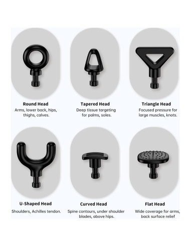 Pistola de Masaje de Percusión LC-HZLJ PH-M502 12 Cabezas 6 Velocidades