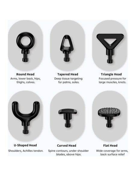 Pistola de Masaje de Percusión LC-HZLJ PH-M502 12 Cabezas 6 Velocidades