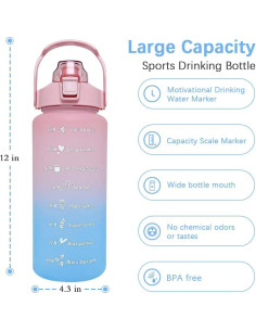 Botella de Agua EITMOW 1.81L Rosa a Prueba de Fugas 2